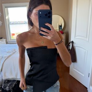 Zara black strapless asymmetrical corset